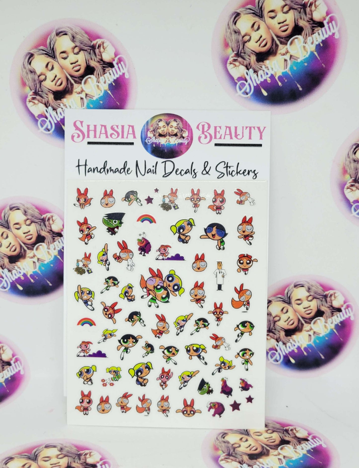Powerpuff Girl Fam Cartoon Nail Stickers