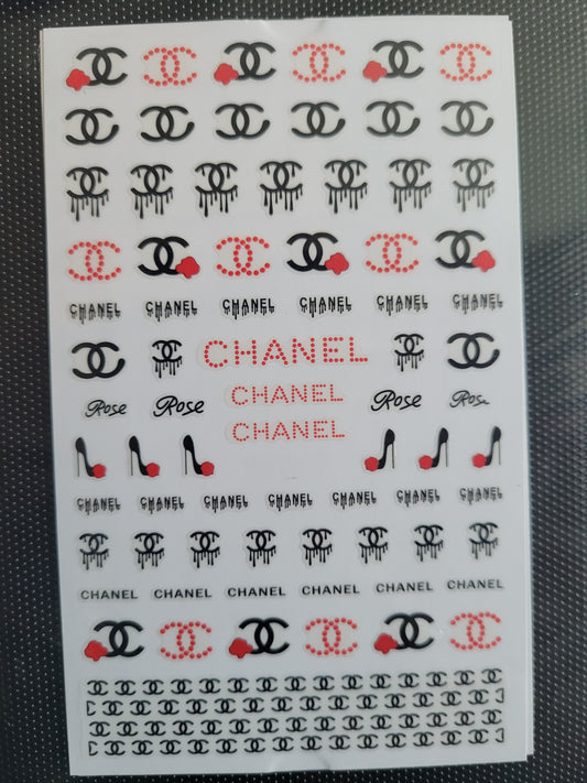 C Rose Drip Nail Stickers