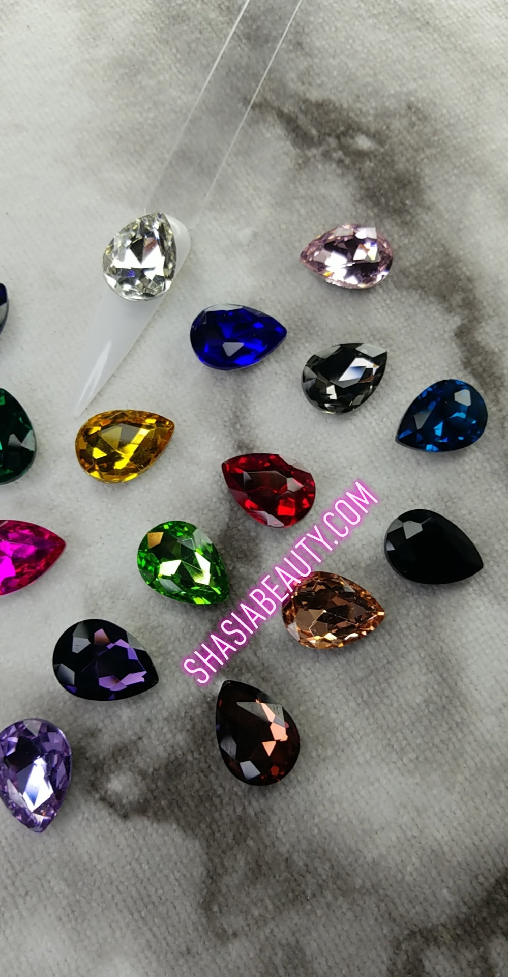 XL 3D Teardrop Glass Rhinestones/ Big Bling