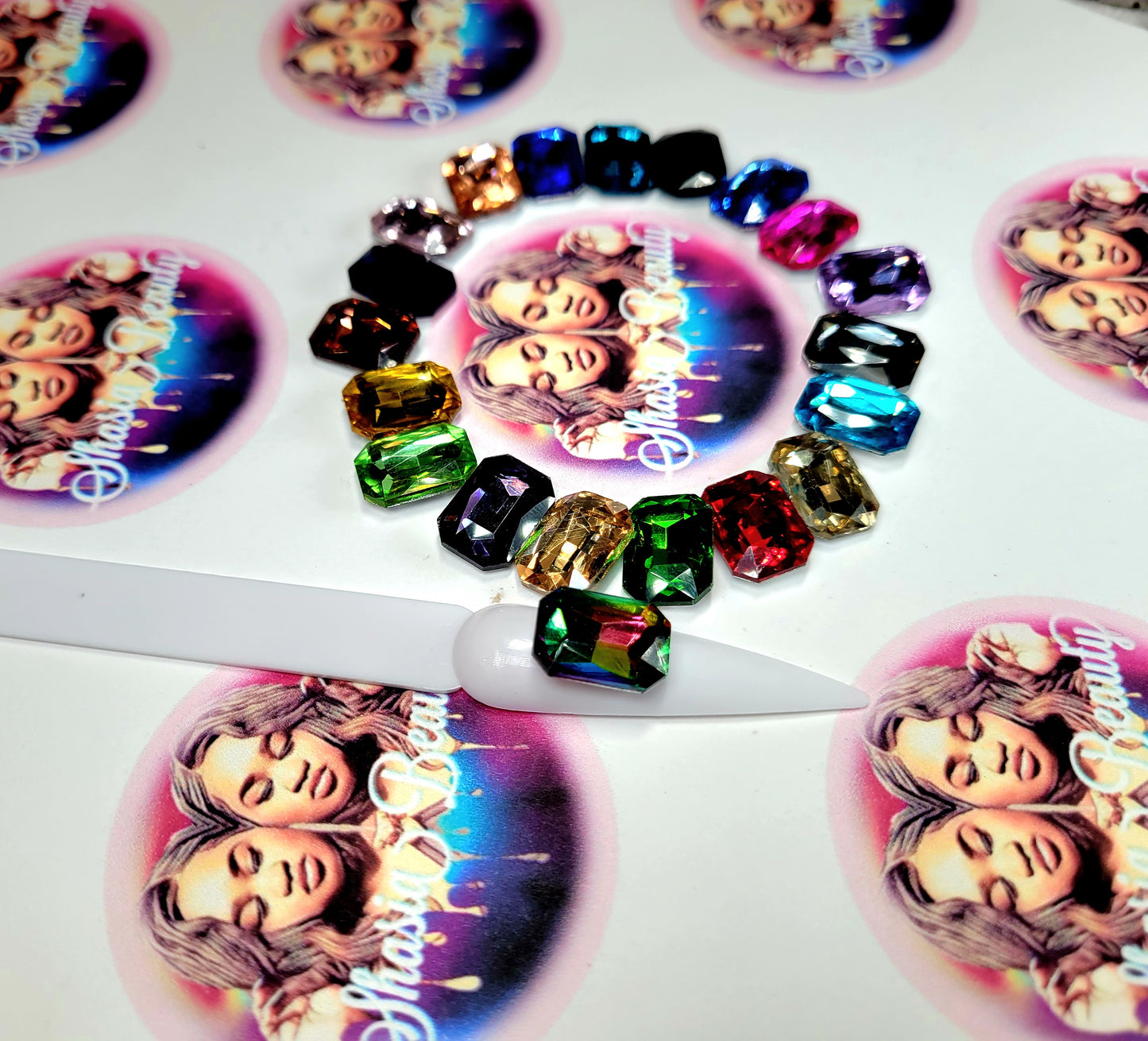 Mixed Large Square Glass Rhinestones |Big Nail  Bling