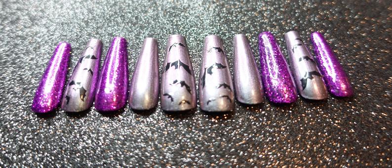 Bat Ish Crazy Press On Nails