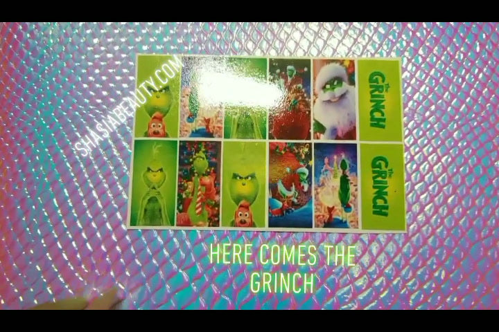 Grinch Christmas Nail Decals