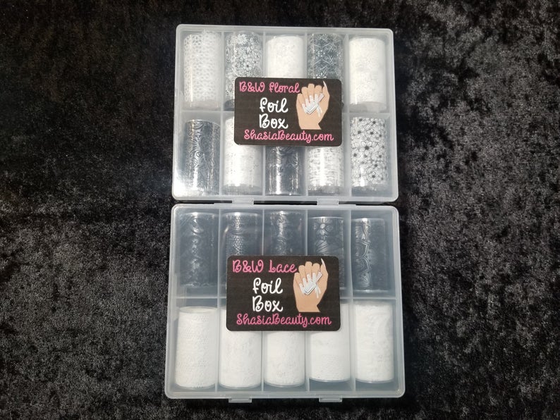 Black & White Lace Foil Box