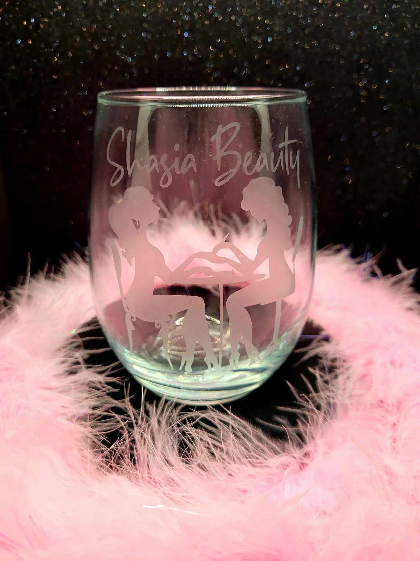 Nail Shop Wine Glass