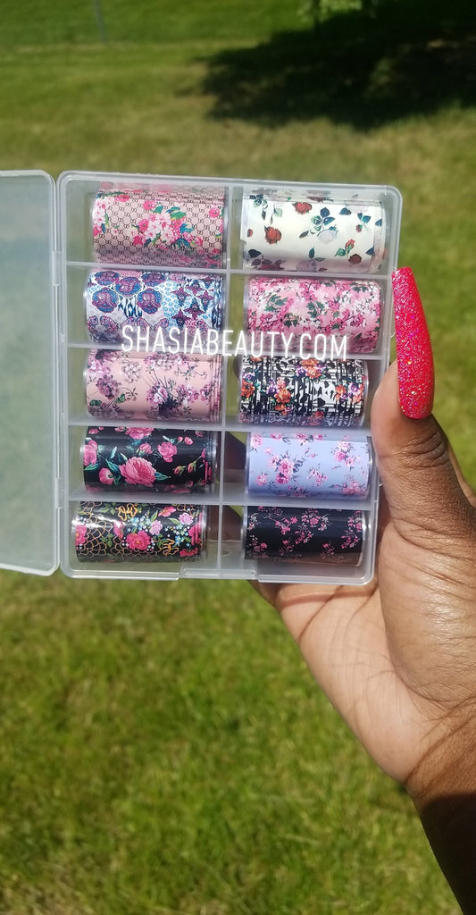 Floral Walls Nail Art Foil Box