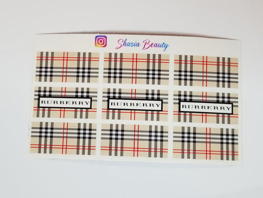Burberry Logo Nail Decals
