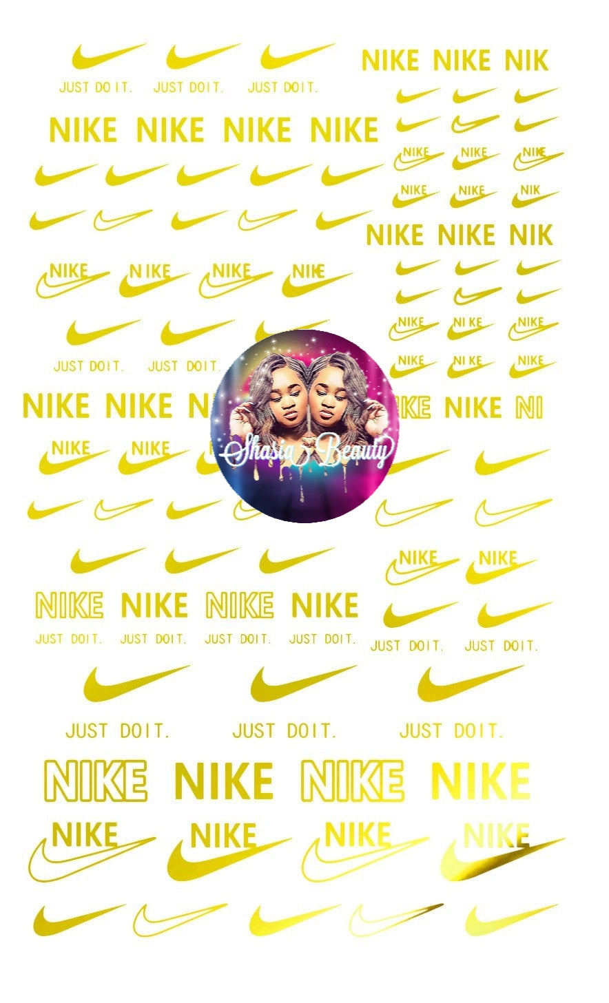 Gold Swoosh Sticker Mix-321