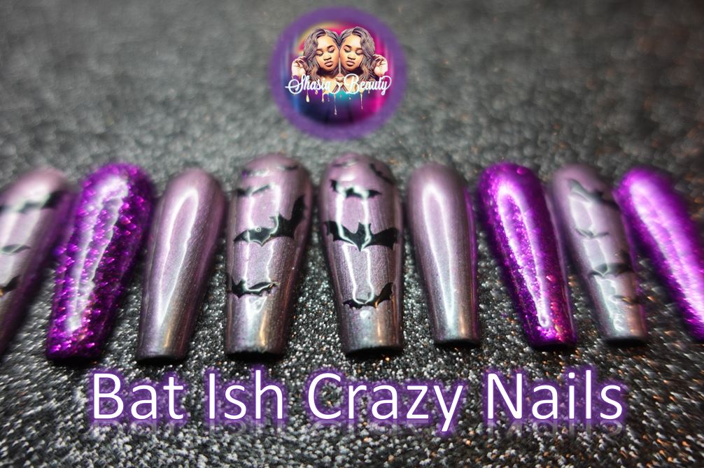 Bat Ish Crazy Press On Nails