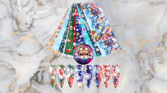 Christmas Holiday Theme Nail  Foils  Assorted Variety