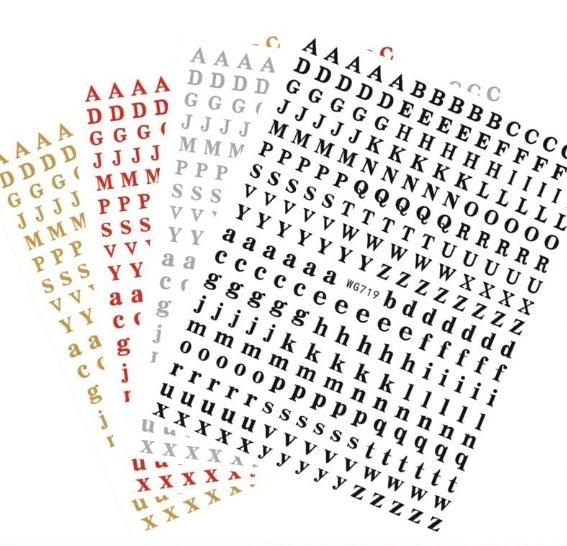 Typewriter  Letters Nail Sticker