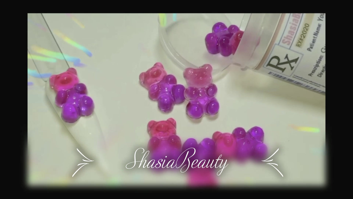 Custom Order Gummy Bear Nail Charms-Ombre Jelly Color