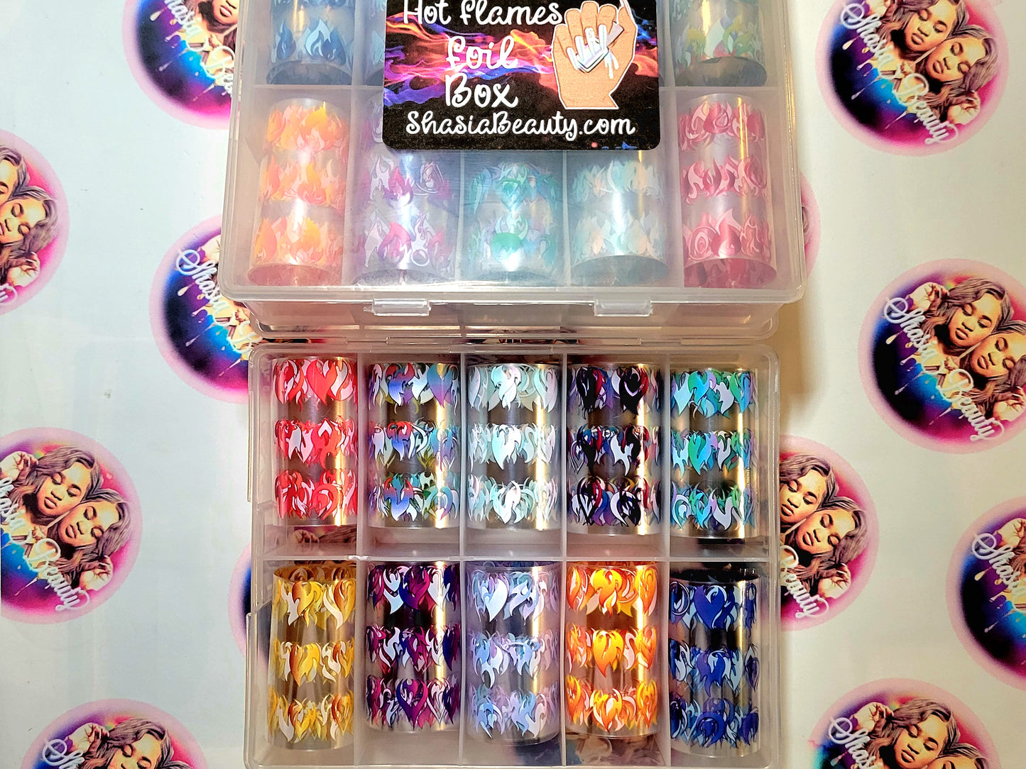 Hot Flames Nail Foil Box