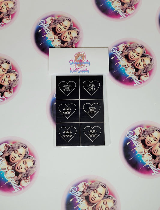 C-Heart Nail Stencils 6pc