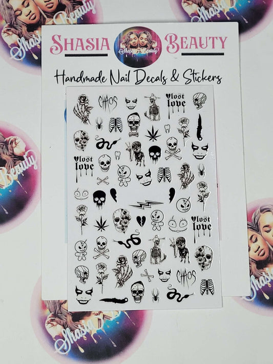 Lost  Love Voodoo Halloween Nail Stickers