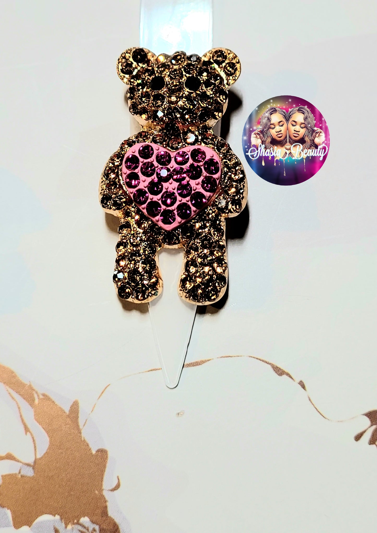 XL 3D Bling Gold 🐻 Bear Nail Charms