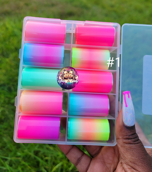 Neon Ombre Pink Foil Box #1