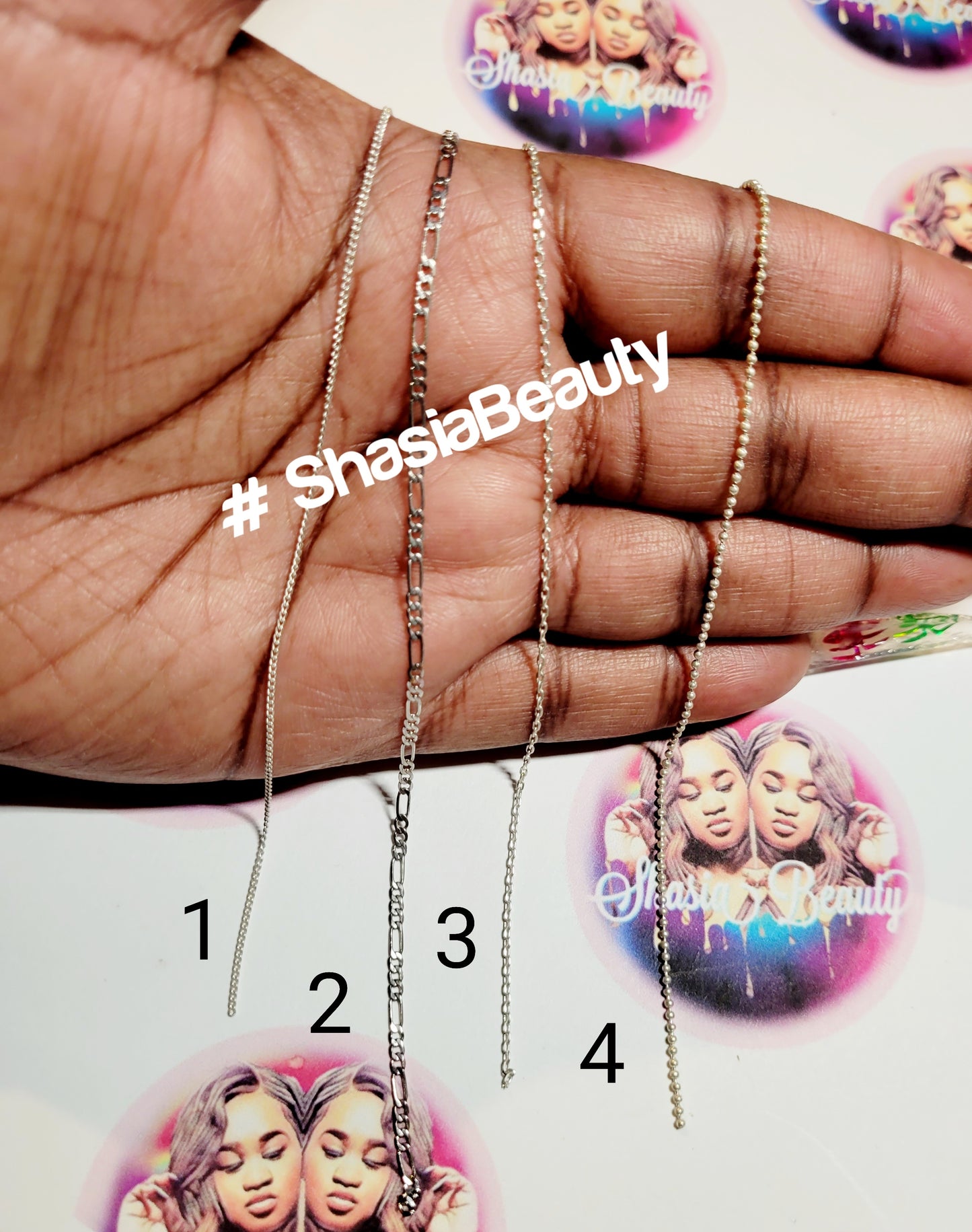 Silver Chain Nail Charms Variety
