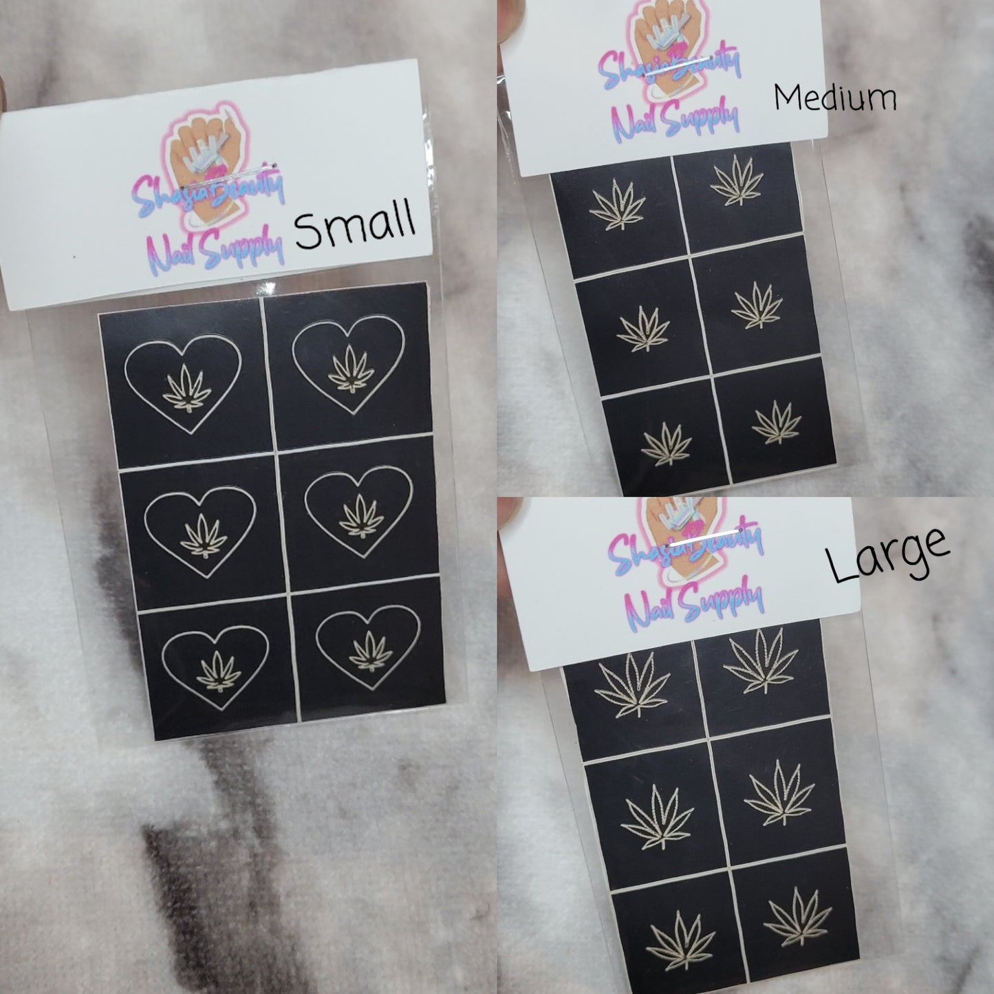 420 Leaf Nail Stencil