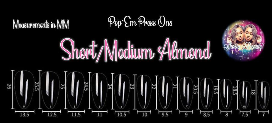Short/Medium Almond Full Cover Nails