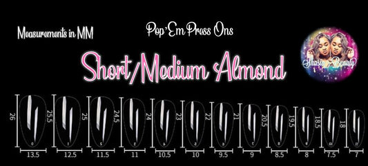 Short/Medium Almond Full Cover Nails