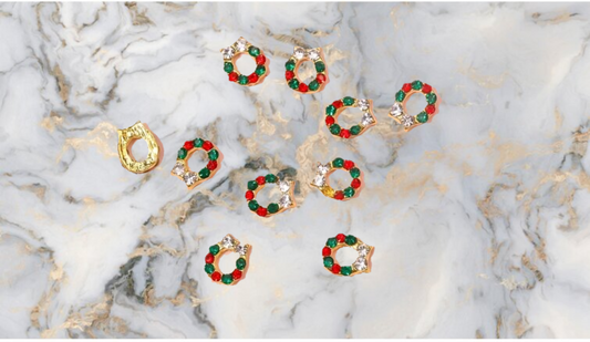 Xmas Wreath Nail Charms