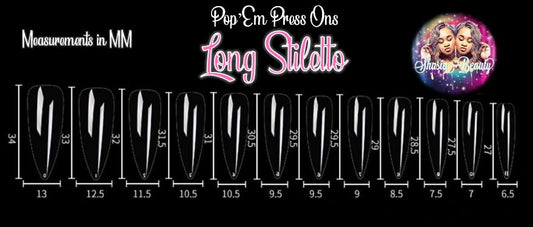 Long Stiletto Full Cover  Nails