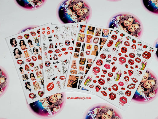 4pc~Valentine Baddie Nail Sticker Bundle1