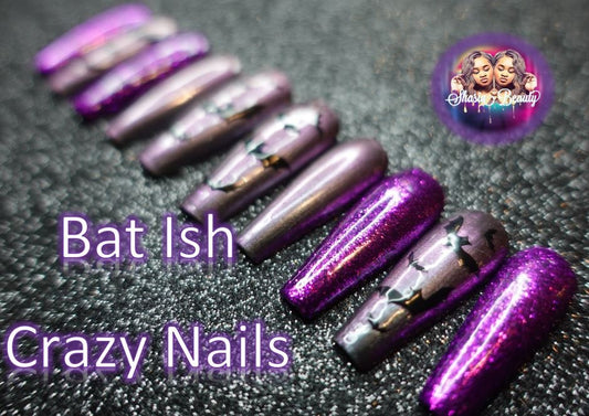 Bat Ish Crazy Press On Nails