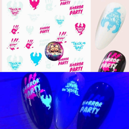 Horror Party Nail Stickers|Glow Stickers