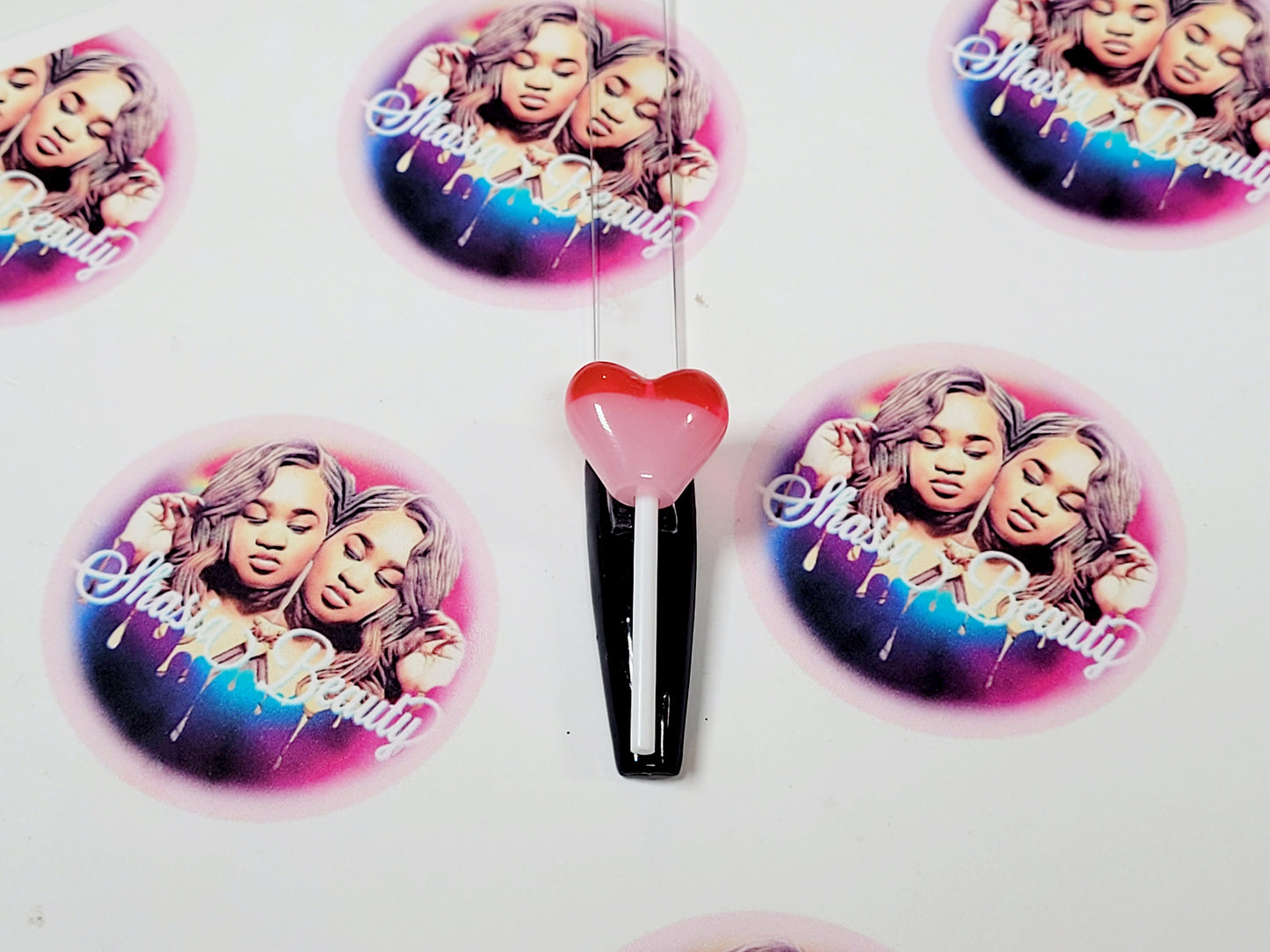 Heart Lollipop  Nail Charm
