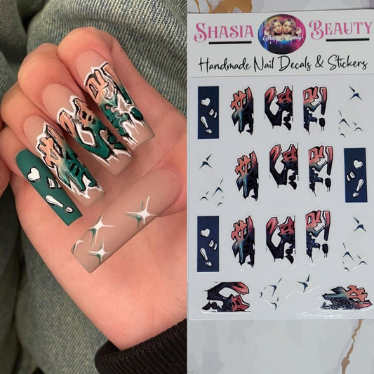 Baddie Graffiti Nail Decal