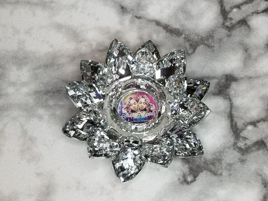 Clear Crystal Lotus Nail Dappen Dish