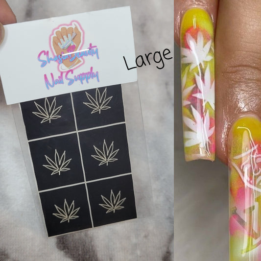 420 Leaf Nail Stencil