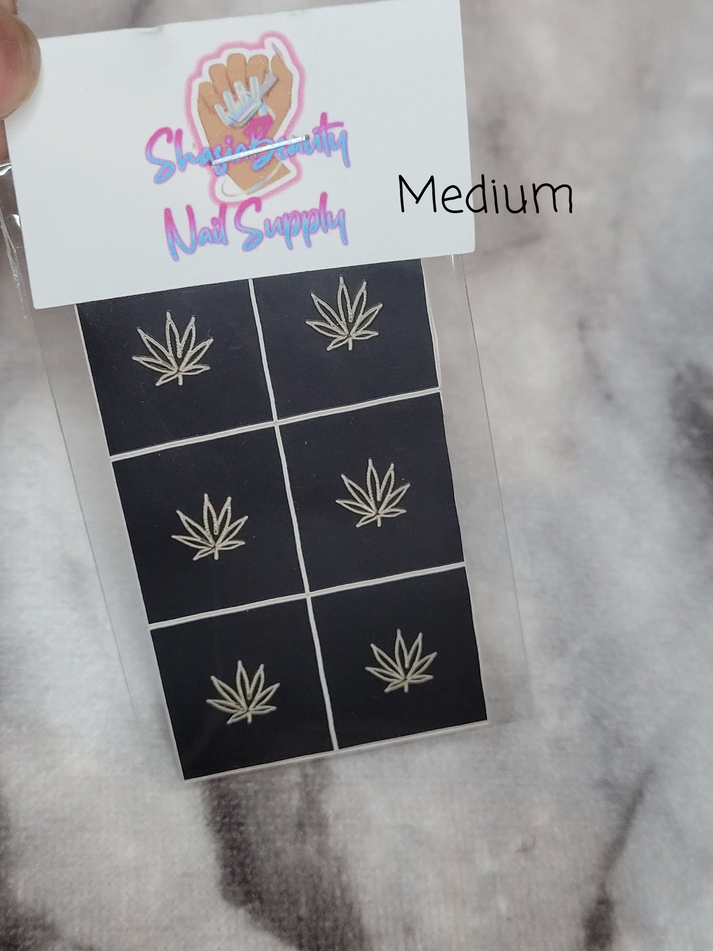 420 Leaf Nail Stencil