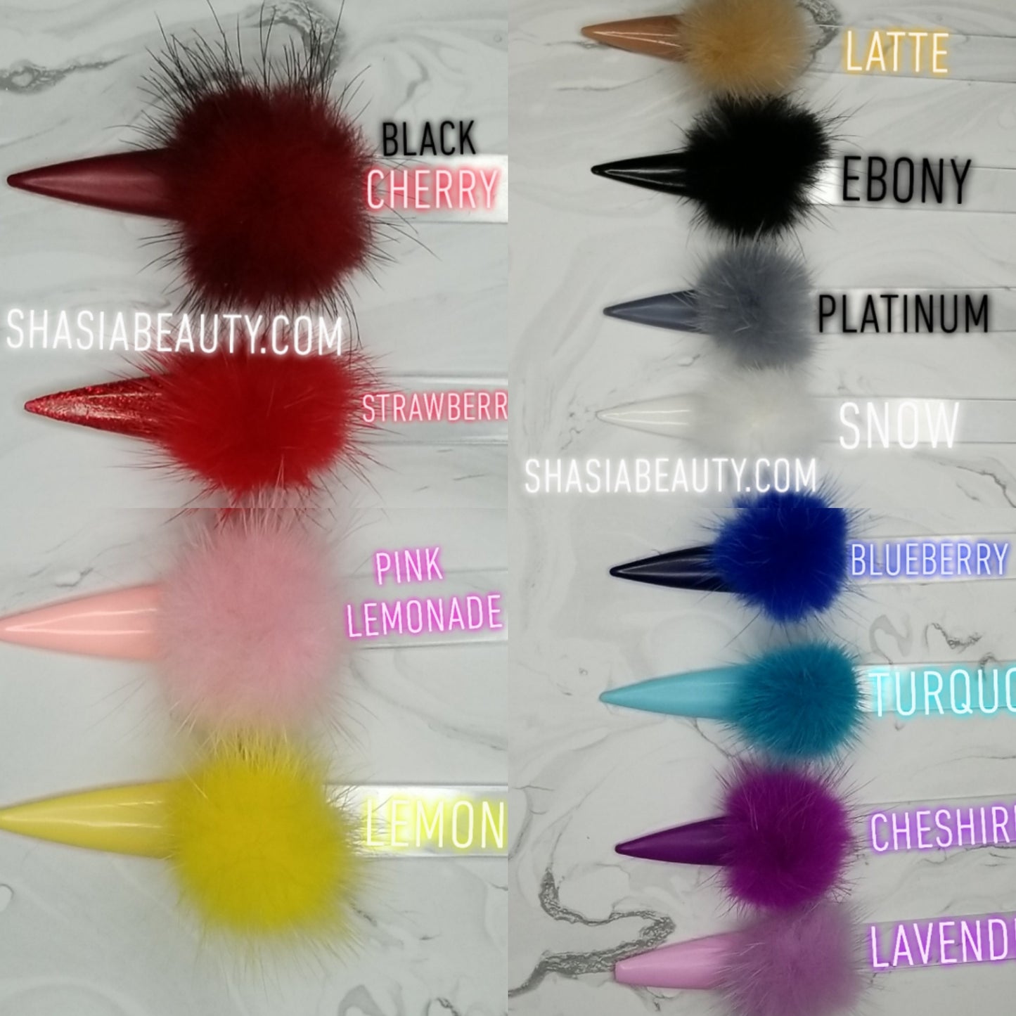 Nail Pom Poms 2pc Nail Charms