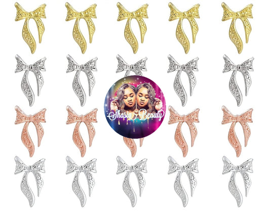 Bling Bow Nail Charms 10 pc