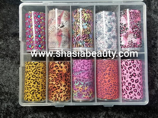 Cheetah/Zebra Animal Print Nail Art Foil Box