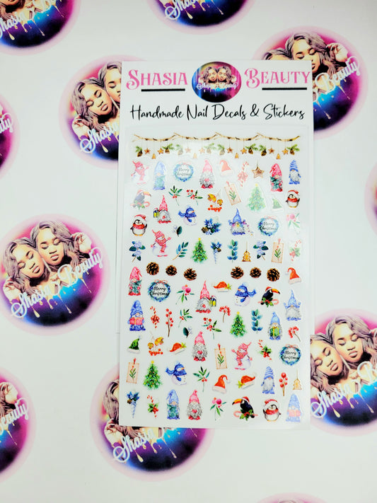 Christmas Gnomes Nail Sticker