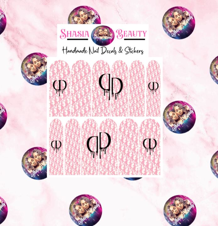 Pink Dio Drip Nail Decal