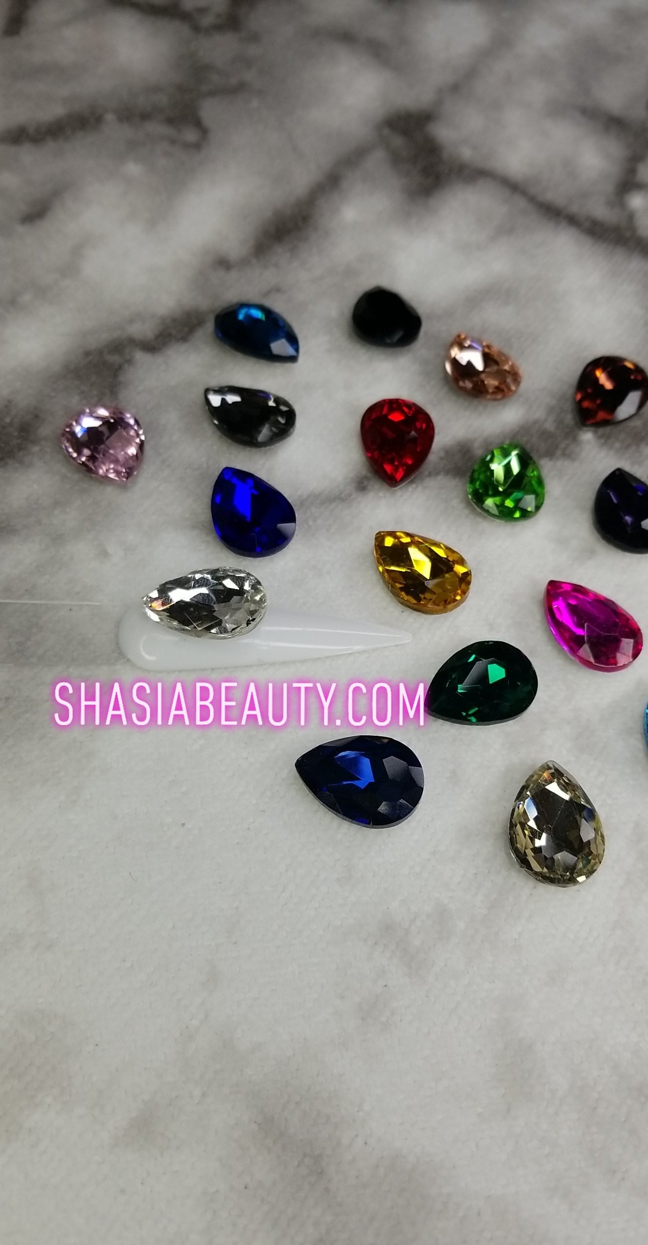XL 3D Teardrop Glass Rhinestones/ Big Bling