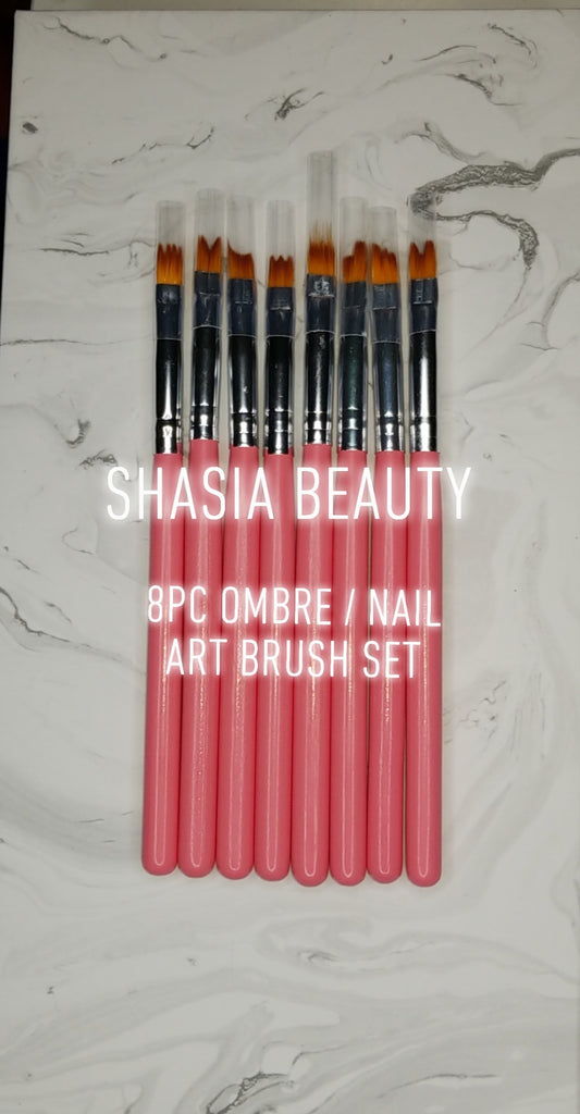 Ombre Flower Nail Art Brush 8pc  Set