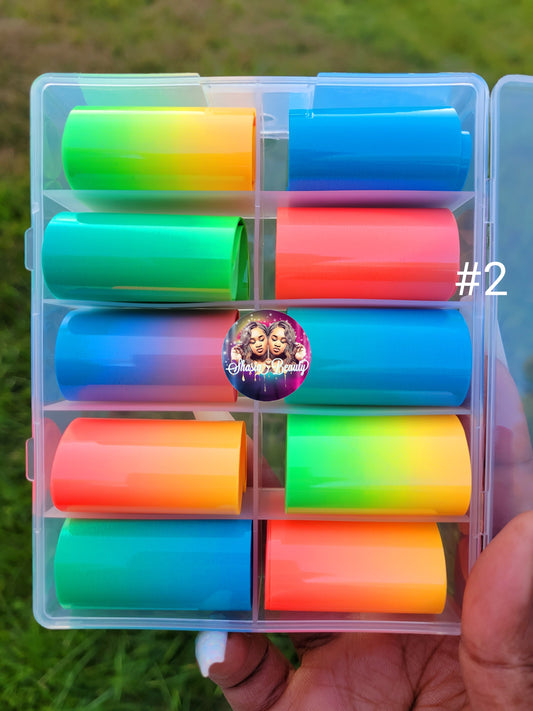 Neon Ombre Blue Foil Box #2