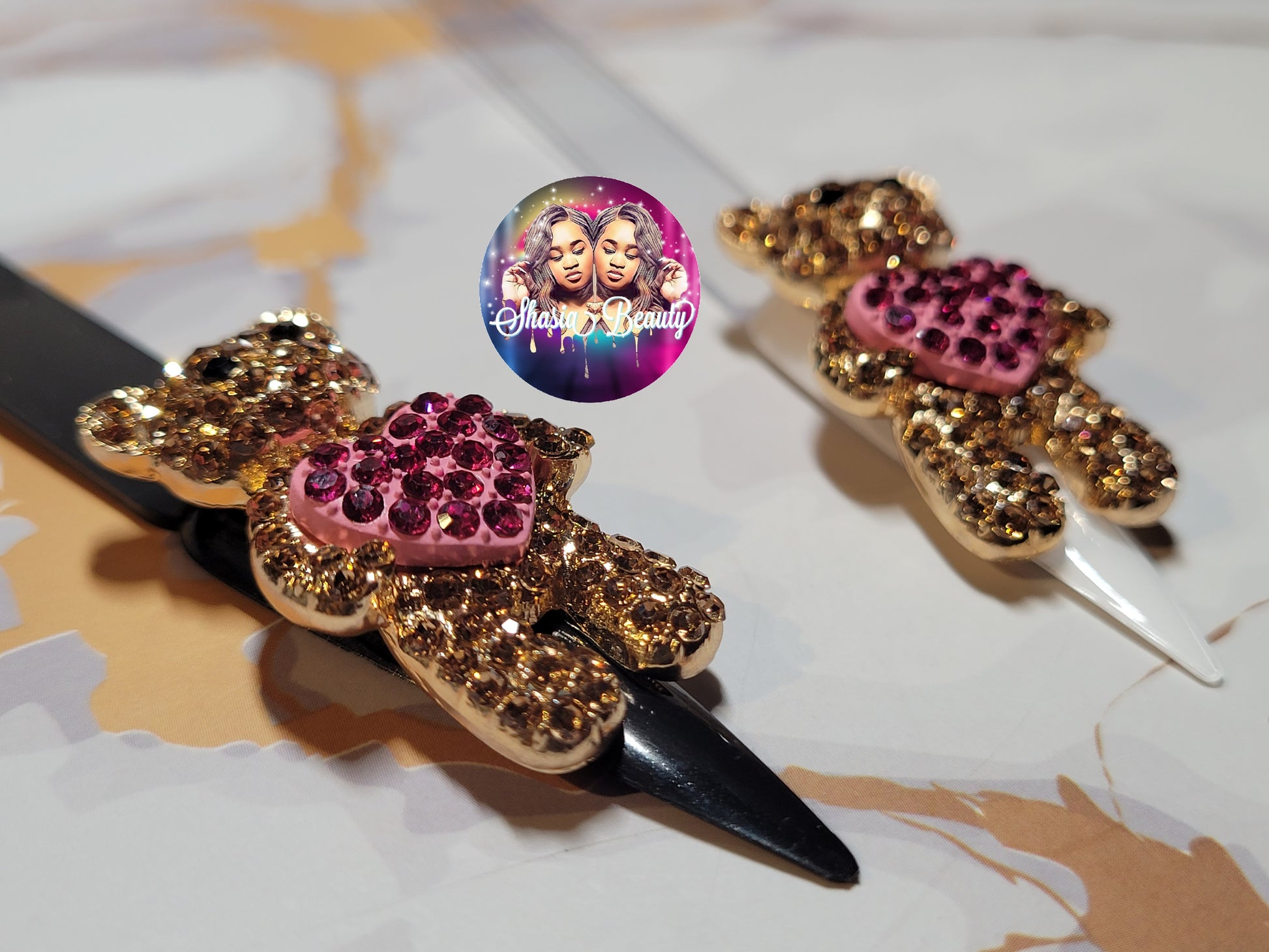 XL 3D Bling Gold 🐻 Bear Nail Charms – Shasia Beauty Nails