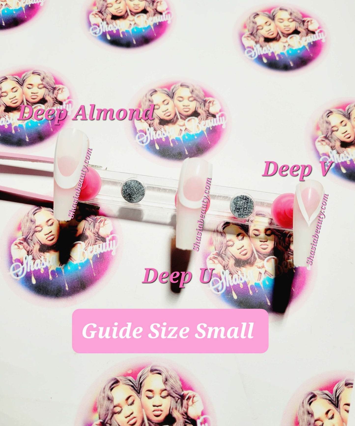 Deep Almond Frenchie Nail Stencil Guide