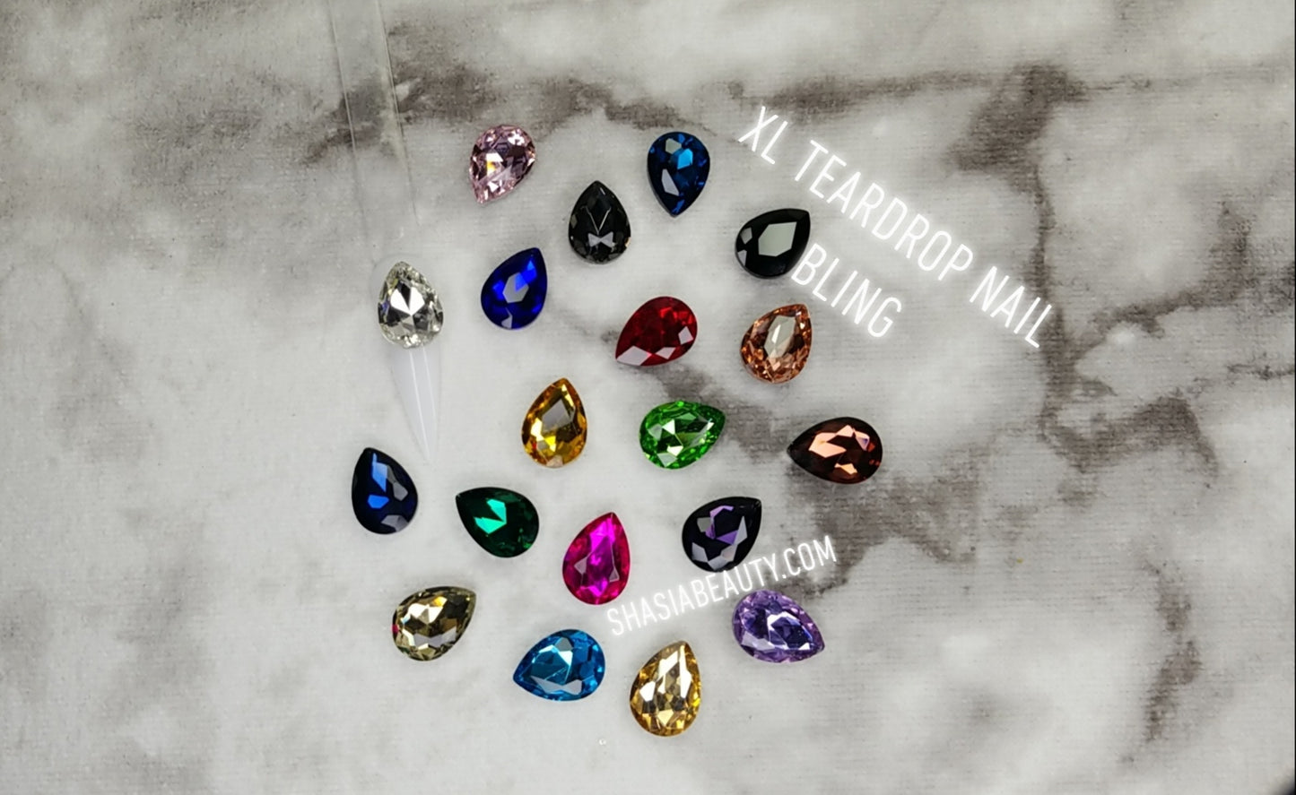 XL 3D Teardrop Glass Rhinestones/ Big Bling
