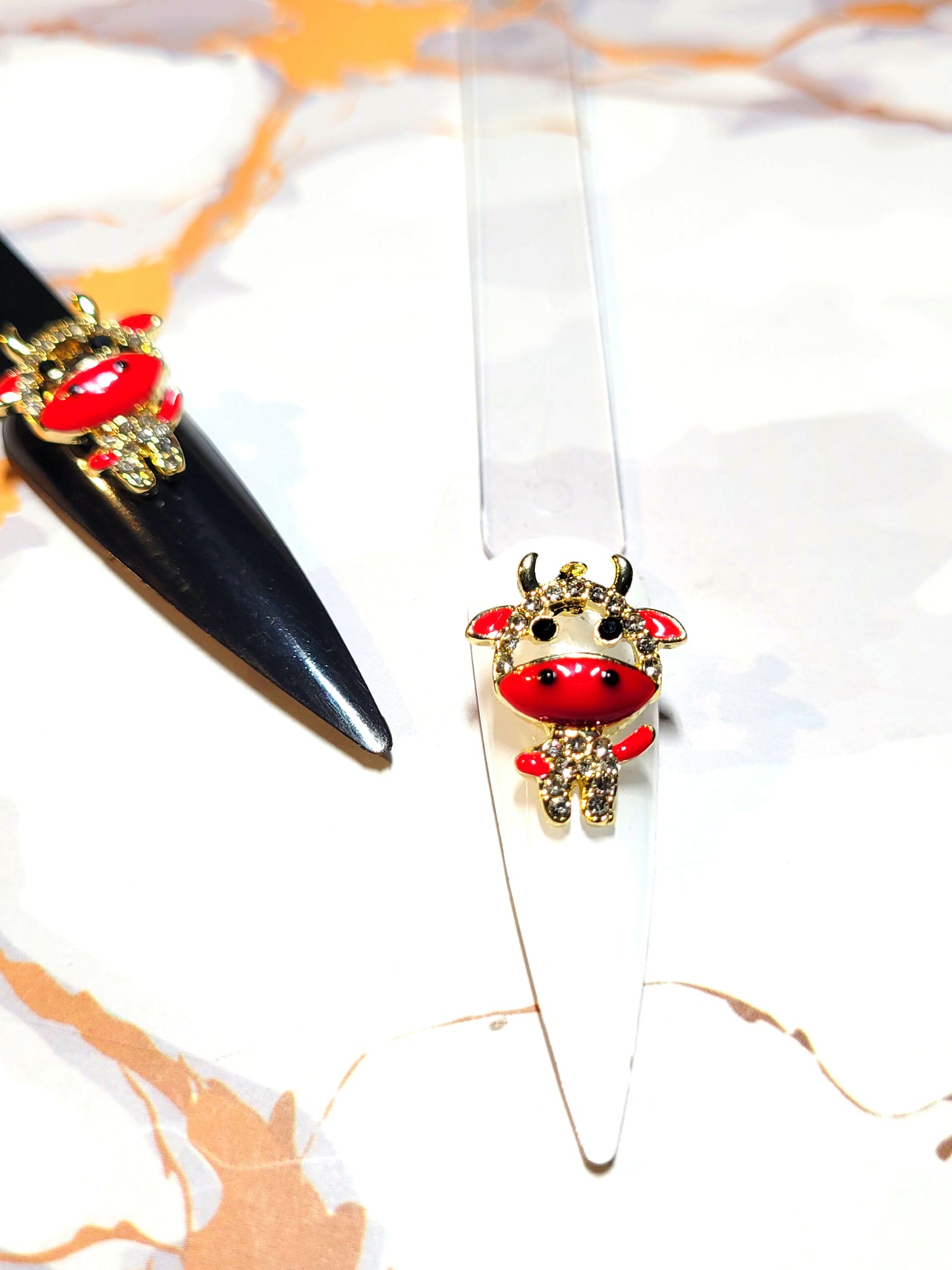 Bling Cow Nail Charms
