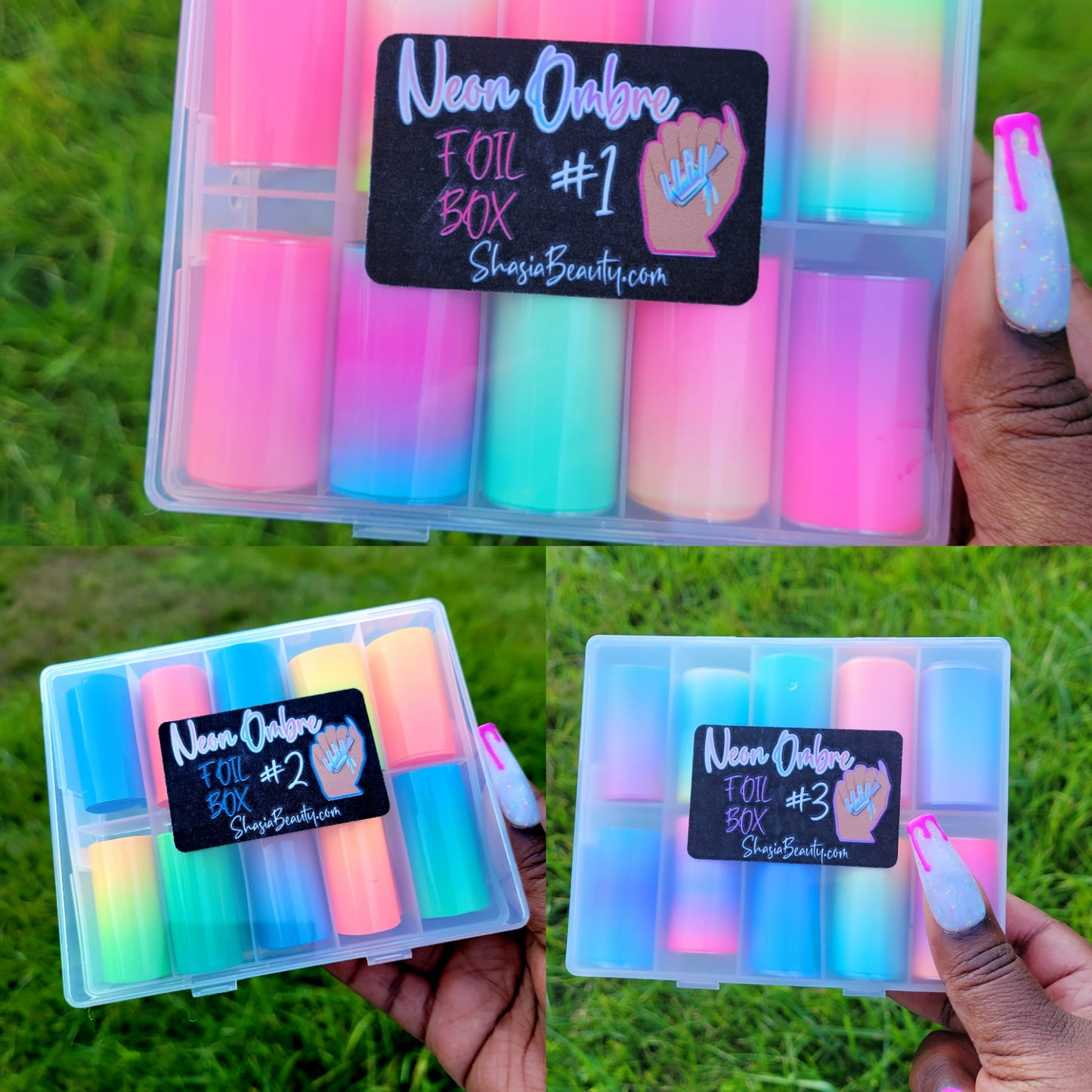 Neon Ombre Pink Foil Box #1