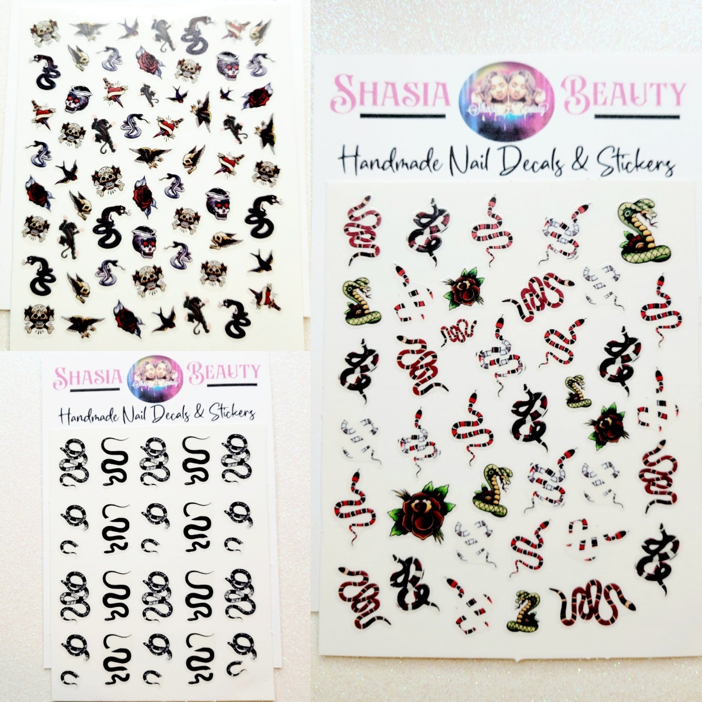 Snakes & Roses Nail Sticker