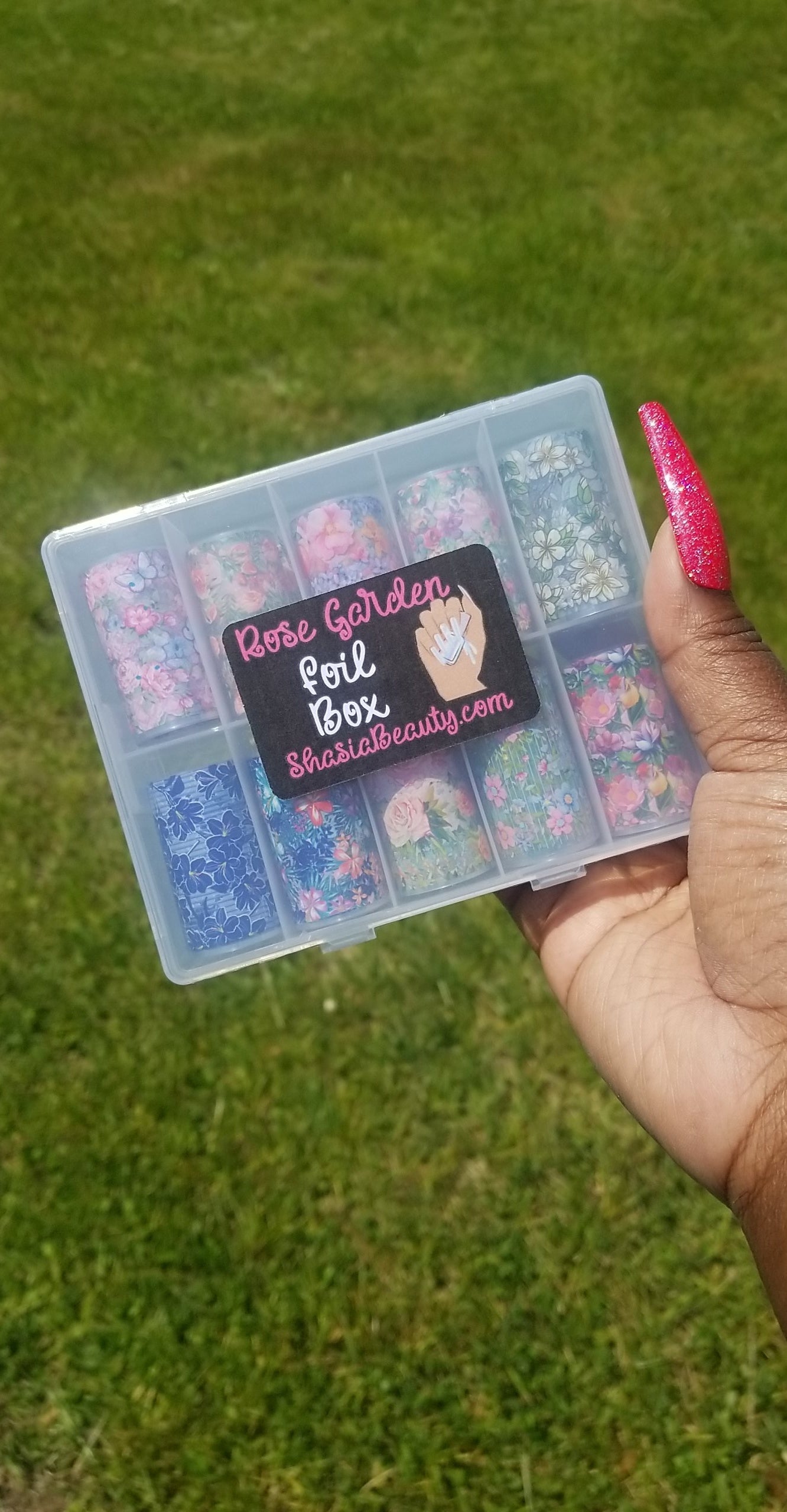 Rose Garden Floral  Nail Art Foil Box