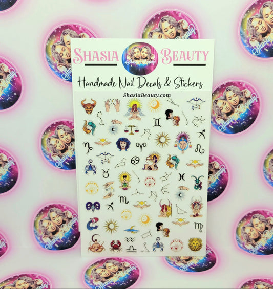 Celestial Zodiac Astrology Nail Stickers